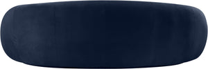 Meridian Furniture Emery Curved Velvet Sofa with Deep Cushioned Seating and Rounded Arms for Modern Living Rooms Navy 95 inches 44044Navy-S