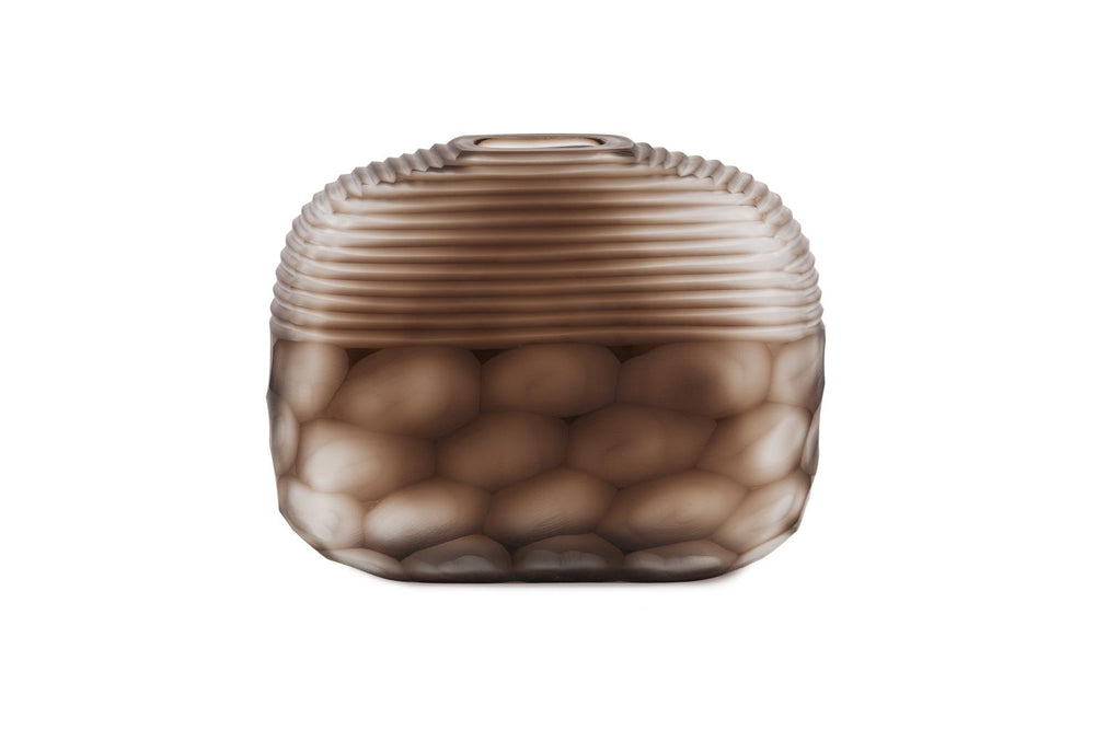 Howard Elliott Bruni Vase - Handcrafted Art Glass With Stunning Frosted Patterns For Elegant Floral Displays Brown Glass 44048-howard-elliott