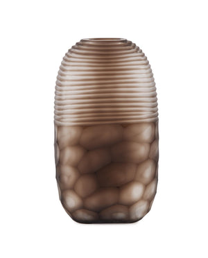 Howard Elliott Bruni Vase - Handcrafted Art Glass With Stunning Frosted Patterns For Elegant Floral Displays Brown Glass 44048-howard-elliott