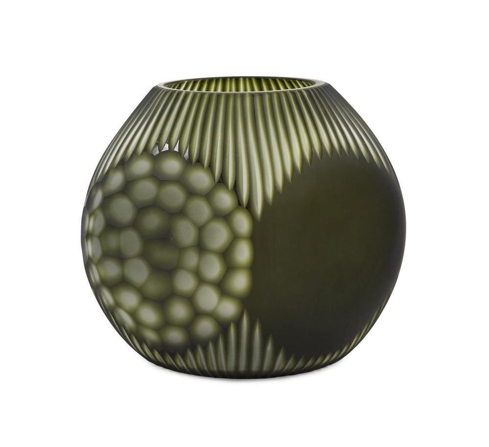 Howard Elliott Cebu Vase - Unique Four-sided Design With Intricate Patterns For A Stunning Home Décor Accent Green Glass 44049-howard-elliott