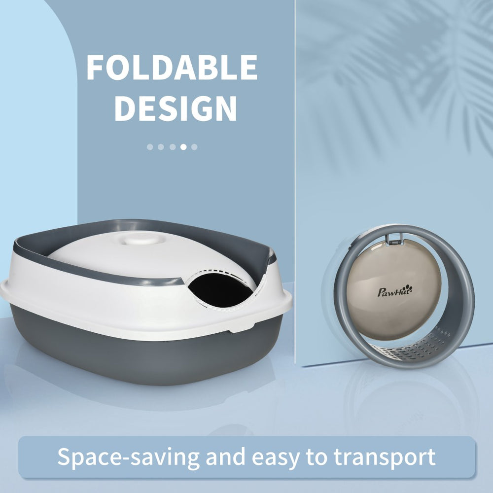 English Elm Pawhut Covered Cat Litter Box With Air Freshener, High Sides, Easy Clean, Foldable Design For Cats W2225P200509-GIGA