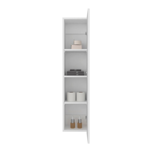 English Elm Tall Slim Wall Mounted Bathroom Organizer with Four Open Shelves for Compact Spaces B070P440887