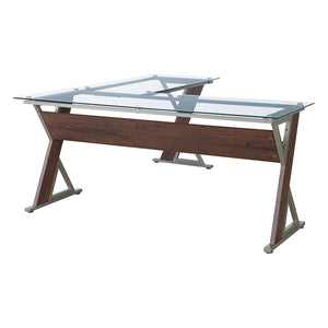 OSP Home Furnishings Zenos L-shape Desk Cherry