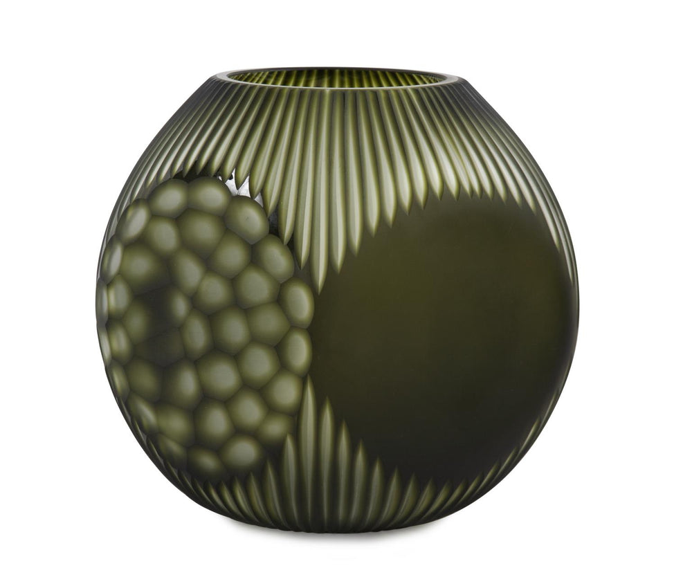 Howard Elliott Cebu Vase - Unique Four-sided Design With Intricate Patterns For A Stunning Home Décor Accent Green Glass 44049-howard-elliott