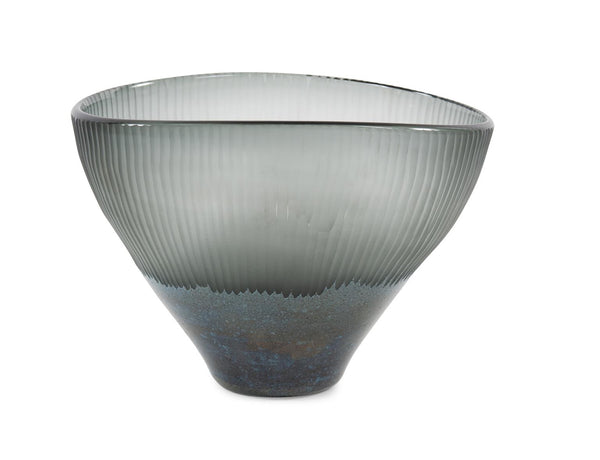 Howard Elliott Melilla Vase: Handcrafted Mediterranean-inspired Art Piece With Textured Finish And Elegant Design Blue Glass 44052-howard-elliott