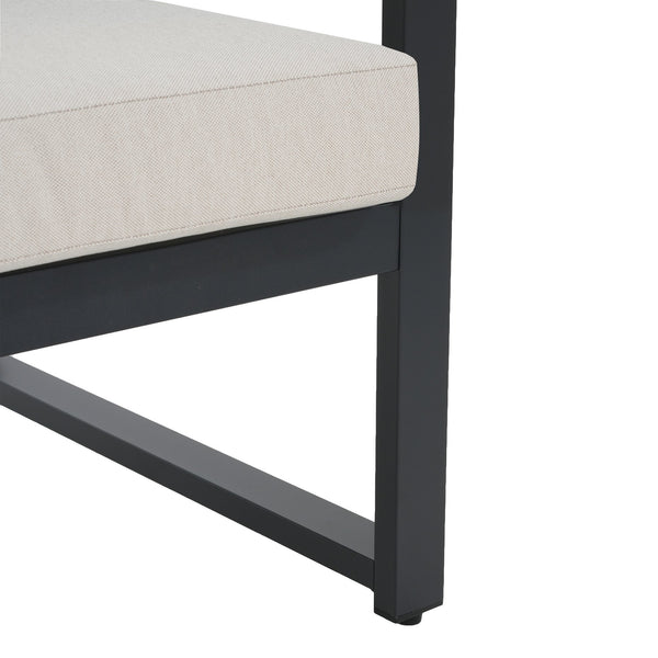 English Elm Christopher Knight Home® - NAVAN Aluminum 4-Piece Chat Set with Beige Olefin Cushions, Black Finish, Comfortable Outdoor Seating N775P243378B