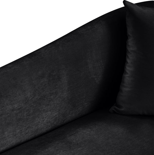 Meridian Furniture Destin Sculptural Velvet Accent Chair with Organic Curves for Modern Living Room Comfort Black 44052Black-C