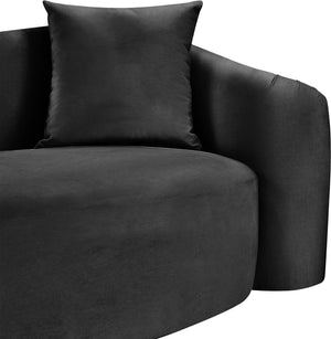 Meridian Furniture Destin Sculptural Velvet Accent Chair with Organic Curves for Modern Living Room Comfort Black 44052Black-C