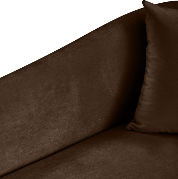 Meridian Furniture Destin Sculptural Velvet Accent Chair with Organic Curves for Modern Living Room Comfort Brown 44052Brown-C