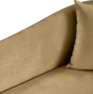 Meridian Furniture Destin Sculptural Velvet Accent Chair with Organic Curves for Modern Living Room Comfort Camel 44052Camel-C