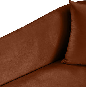 Meridian Furniture Destin Sculptural Velvet Accent Chair with Organic Curves for Modern Living Room Comfort Cognac 44052Cognac-C