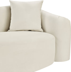 Meridian Furniture Destin Sculptural Velvet Accent Chair with Organic Curves for Modern Living Room Comfort Cream 44052Cream-C