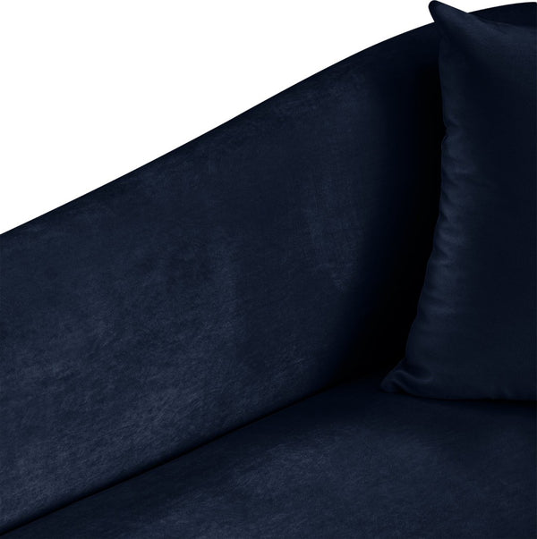 Meridian Furniture Destin Sculptural Velvet Accent Chair with Organic Curves for Modern Living Room Comfort Navy 44052Navy-C