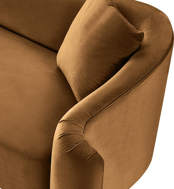 Meridian Furniture Destin Sculptural Velvet Accent Chair with Organic Curves for Modern Living Room Comfort Saddle 44052Saddle-C