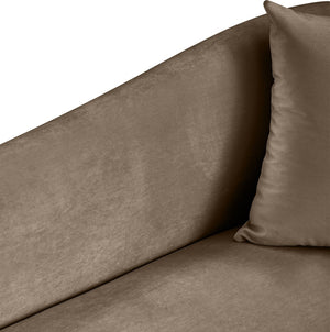 Meridian Furniture Destin Sculptural Velvet Accent Chair with Organic Curves for Modern Living Room Comfort Taupe 44052Taupe-C