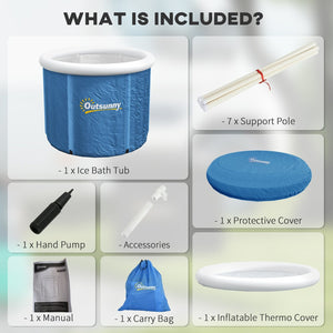 English Elm Outsunny Portable Ice Bath Tub, 79 Gallon Cold Plunge For Athletes With Thermo Lid & Carry Bag W2225P200854-GIGA