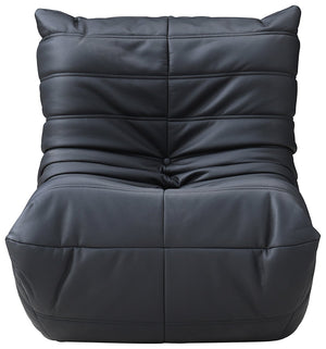 Meridian Furniture Relax Accent Chair with Deep Foam Seat Cocoon Silhouette for Modern Living Spaces Black Vegan Leather 44063Black-C
