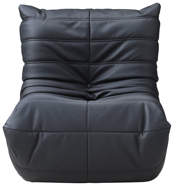 Meridian Furniture Relax Accent Chair with Deep Foam Seat Cocoon Silhouette for Modern Living Spaces Black Vegan Leather 44063Black-C