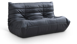 Meridian Furniture Relax Vegan Leather Loveseat with Plush Foam Cushioning for Modern Contemporary Living Spaces Black 44063Black-L