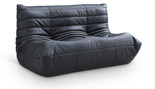 Meridian Furniture Relax Vegan Leather Loveseat with Plush Foam Cushioning for Modern Contemporary Living Spaces Black 44063Black-L