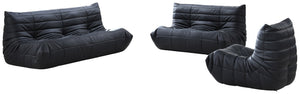 Meridian Furniture Relax Vegan Leather Loveseat with Plush Foam Cushioning for Modern Contemporary Living Spaces Black 44063Black-L