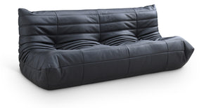Meridian Furniture Relax Vegan Leather Sofa with Plush Foam Cushions for Modern Contemporary Living Rooms Black 44063Black-S