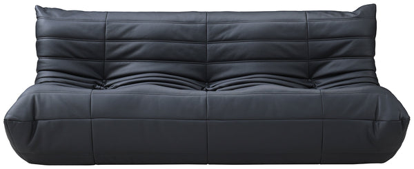 Meridian Furniture Relax Vegan Leather Sofa with Plush Foam Cushions for Modern Contemporary Living Rooms Black 44063Black-S