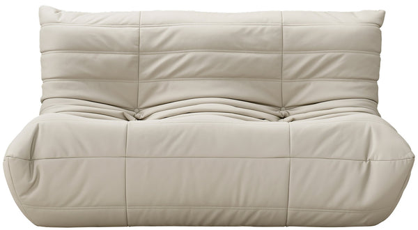 Meridian Furniture Relax Vegan Leather Loveseat with Plush Foam Cushioning for Modern Contemporary Living Spaces Cream 44063Cream-L