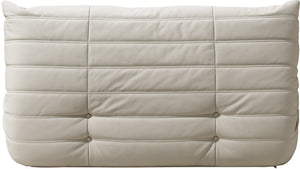 Meridian Furniture Relax Vegan Leather Loveseat with Plush Foam Cushioning for Modern Contemporary Living Spaces Cream 44063Cream-L