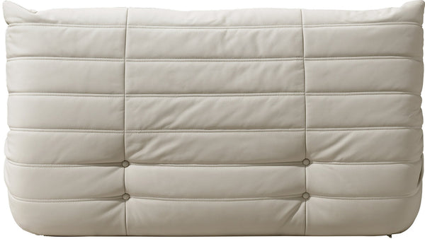 Meridian Furniture Relax Vegan Leather Loveseat with Plush Foam Cushioning for Modern Contemporary Living Spaces Cream 44063Cream-L