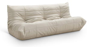 Meridian Furniture Relax Vegan Leather Sofa with Plush Foam Cushions for Modern Contemporary Living Rooms Cream 44063Cream-S