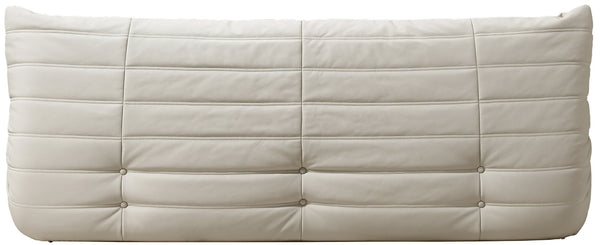 Meridian Furniture Relax Vegan Leather Sofa with Plush Foam Cushions for Modern Contemporary Living Rooms Cream 44063Cream-S