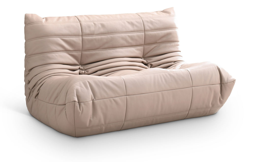 Meridian Furniture Relax Vegan Leather Loveseat with Plush Foam Cushioning for Modern Contemporary Living Spaces Tan 44063Tan-L