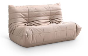 Meridian Furniture Relax Vegan Leather Loveseat with Plush Foam Cushioning for Modern Contemporary Living Spaces Tan 44063Tan-L