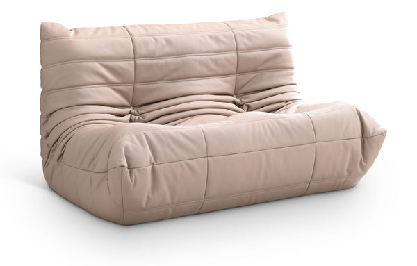 Meridian Furniture Relax Vegan Leather Loveseat with Plush Foam Cushioning for Modern Contemporary Living Spaces Tan 44063Tan-L