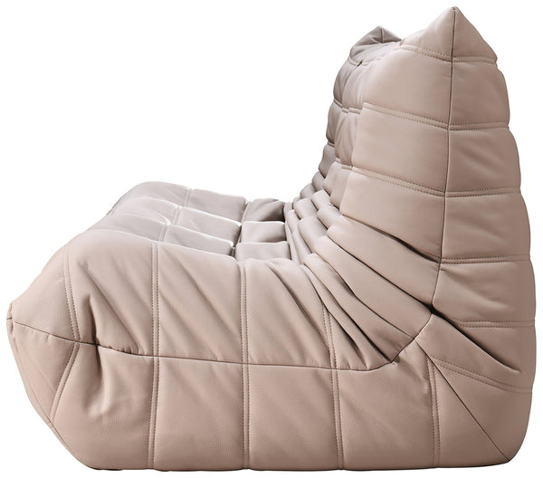 Meridian Furniture Relax Vegan Leather Sofa with Plush Foam Cushions for Modern Contemporary Living Rooms Tan 44063Tan-S