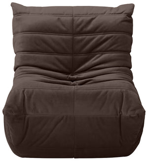 Meridian Furniture Relax Accent Chair with Deep Foam Seat Cocoon Silhouette for Modern Living Spaces Brown Velvet 44064Brown-C