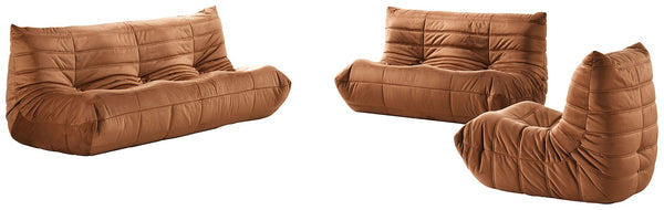 Meridian Furniture Relax Accent Chair with Deep Foam Seat Cocoon Silhouette for Modern Living Spaces Cognac Velvet 44064Cognac-C