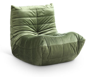 Meridian Furniture Relax Accent Chair with Deep Foam Seat Cocoon Silhouette for Modern Living Spaces Green Velvet 44064Green-C