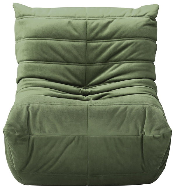 Meridian Furniture Relax Accent Chair with Deep Foam Seat Cocoon Silhouette for Modern Living Spaces Green Velvet 44064Green-C