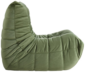 Meridian Furniture Relax Accent Chair with Deep Foam Seat Cocoon Silhouette for Modern Living Spaces Green Velvet 44064Green-C