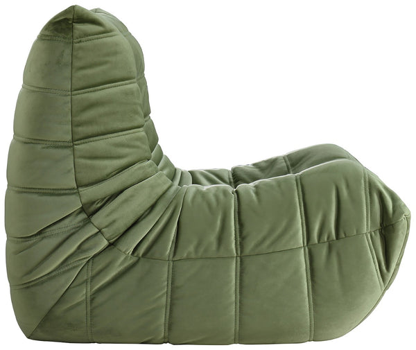 Meridian Furniture Relax Accent Chair with Deep Foam Seat Cocoon Silhouette for Modern Living Spaces Green Velvet 44064Green-C