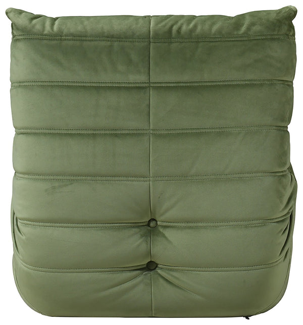 Meridian Furniture Relax Accent Chair with Deep Foam Seat Cocoon Silhouette for Modern Living Spaces Green Velvet 44064Green-C