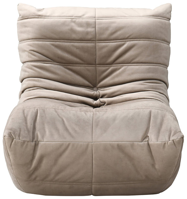 Meridian Furniture Relax Accent Chair with Deep Foam Seat Cocoon Silhouette for Modern Living Spaces Taupe Velvet 44064Taupe-C