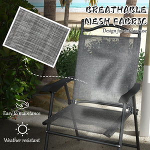 English Elm Outsunny Folding Sports Chairs Set Of 4 - Lightweight, Breathable Mesh, Portable For Outdoor Relaxation W2225P174101-GIGA