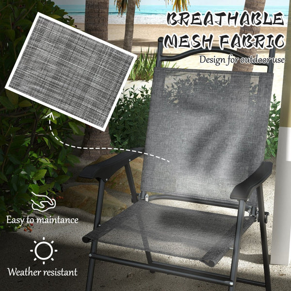 English Elm Outsunny Folding Sports Chairs Set Of 4 - Lightweight, Breathable Mesh, Portable For Outdoor Relaxation W2225P174101-GIGA