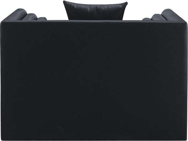 Meridian Furniture Everett Accent Chair with Plush Cushioning and Solid Wood Frame for Modern Living Spaces Black Vegan Leather 44067Black-C