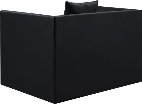 Meridian Furniture Everett Accent Chair with Plush Cushioning and Solid Wood Frame for Modern Living Spaces Black Vegan Leather 44067Black-C