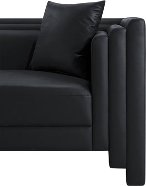 Meridian Furniture Everett Accent Chair with Plush Cushioning and Solid Wood Frame for Modern Living Spaces Black Vegan Leather 44067Black-C