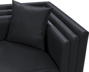 Meridian Furniture Everett Vegan Leather Compact Sofa with Solid Wood Frame for Modern Living Rooms 44067Black-L